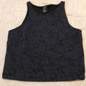 Forever 21 cute black flower crop top